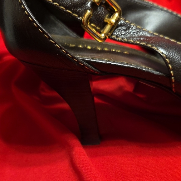 Elegant Brown Peep-Toe Women's Shoes - Picture 5 of 7